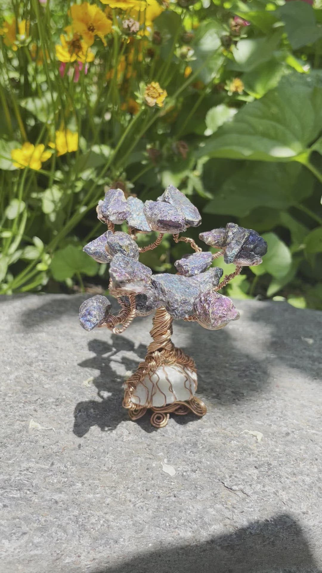 Peacock Ore + Calcite Copper Tree of Life